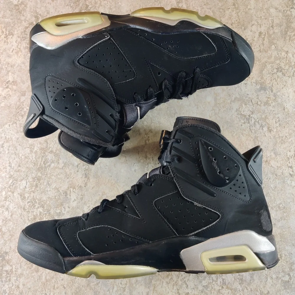 Jordan 6 Chrome Sneakers Men's‎ Size 11 Black Silver Basketball Shoes